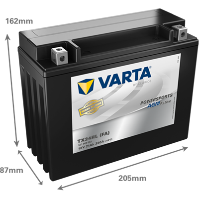 Powersports AGM Active 12V 21Ah 330 A – TX24HL (FA) | Motosiklet & ATV Aküsü