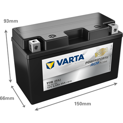 Powersports AGM Active 12V 6,5Ah 85 A – T7B (FA) | Mini Motosiklet & ATV Aküsü