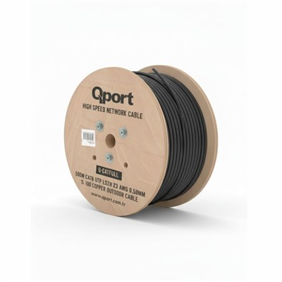 Qport Q-CATFULL 23AWG CAT6 500mt LSZH Outdoor %100 Saf Bakır Kablo