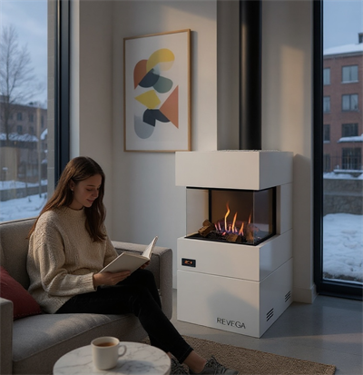 Revega H50UB Seramik Camlı Hermetik Doğalgazlı Şömine 5 Kw