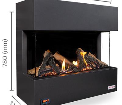 Revega H75Ab Seramik Camlı Hermetik Doğalgazlı Şömine 6Kw-850mm