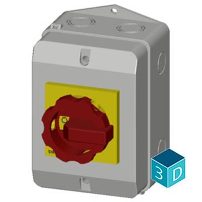 Siemens 3LD2264-0TB53 Kutulu Şalteri 3x32A. Sarı/Kırmızı IP65