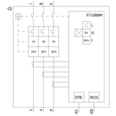 Siemens 3VA2216-5MN32-0AA0 Kompakt Şalter 160A. 55 kA ETU350M