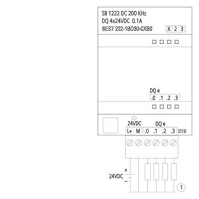 Siemens  6ES7222-1BD30-0XB0 SIMATIC S7-1200, Digital output SB 1222, 4 DQ, 24 V DC 200 kHz