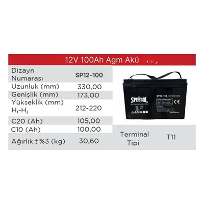 SPEEDOL SP-12-100 12V 100AH/10HR