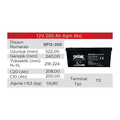 SPEEDOL SP-12-100 12V 200AH/10HR