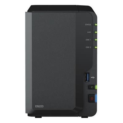 Synology DS223 2 Yuvalı Tower NAS | 36 TBa Kadar Kapasite, 2 GB DDR4 RAM, Btrfs Dosya Sistemi