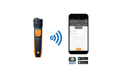Testo 805i – Infrared Termometre | Temassız Yüzey Sıcaklık Ölçümü | 8-Nokta Lazer İşaretleme | Akıllı Telefon ile Ölçüm | Bluetooth |0560 1805