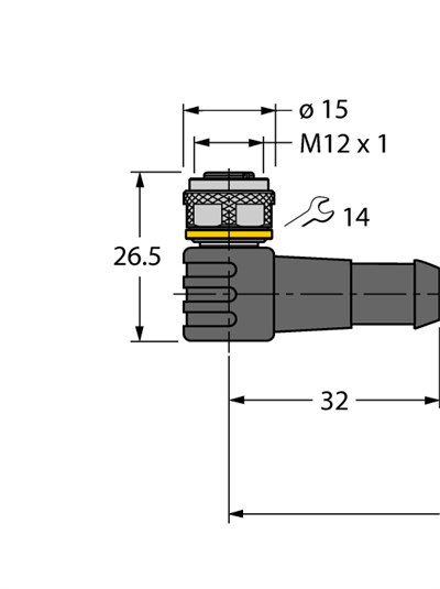 Turck WKC4.4T-5/TXL | M12 Dişi Açılı Sensör/Aktüatör Kablosu