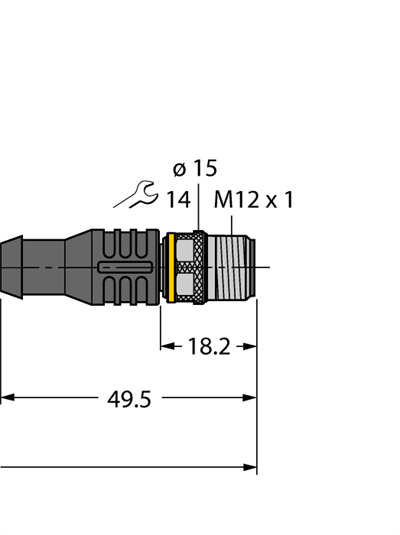 Turck WKC4.4T-5/TXL | M12 Dişi Açılı Sensör/Aktüatör Kablosu