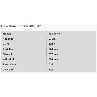 VARTA C22 BLUE DYNAMIC 12V 52AH AKU