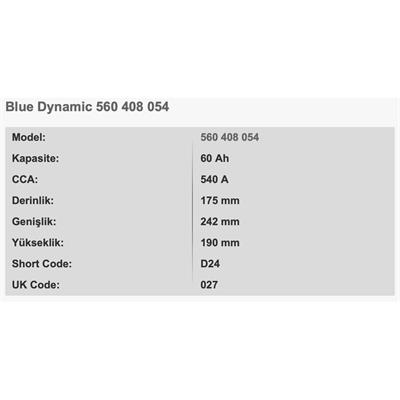 VARTA D24 BLUE DYNAMIC 12V 60AH AKU