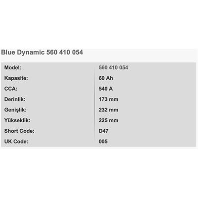 VARTA D47 BLUE DYNAMIC 12V 60AH AKU