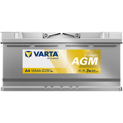 VARTA Dynamic AGM 12V 105Ah 950 CCA – Start-Stop ve xEV Uyumlu Akü