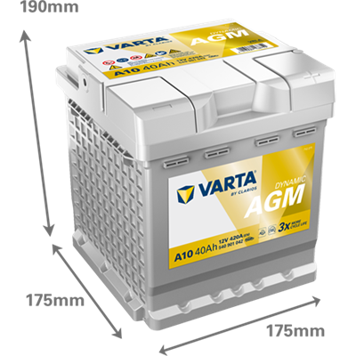 VARTA Dynamic AGM 12V 40Ah 420 CCA – Start-Stop ve xEV Uyumlu Akü