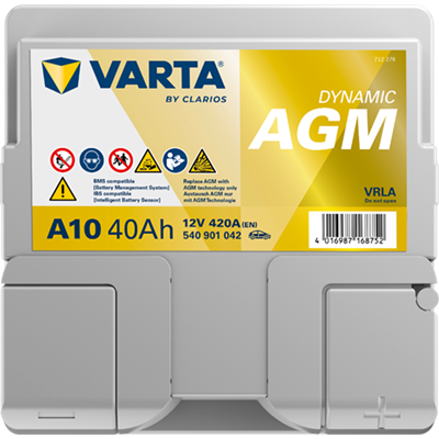 VARTA Dynamic AGM 12V 40Ah 420 CCA – Start-Stop ve xEV Uyumlu Akü