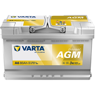 VARTA Dynamic AGM 12V 80Ah 800 CCA – Start-Stop ve xEV Uyumlu Akü