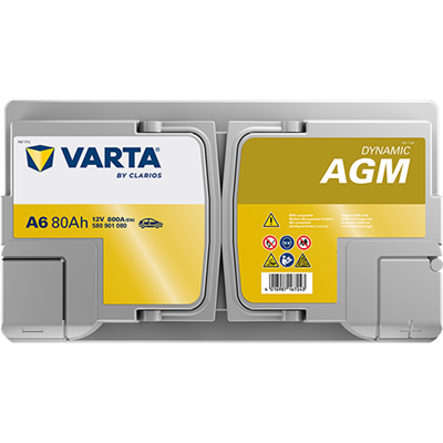 VARTA Dynamic AGM 12V 80Ah 800 CCA – Start-Stop ve xEV Uyumlu Akü