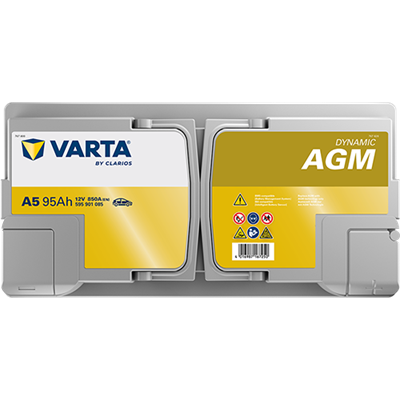 VARTA Dynamic AGM 12V 95Ah 850 CCA – Start-Stop ve xEV Uyumlu Akü
