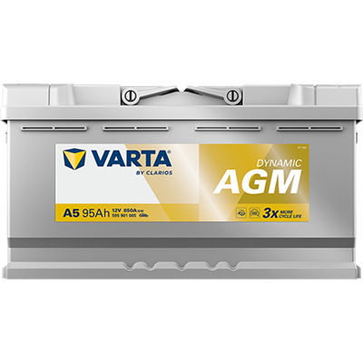 VARTA Dynamic AGM 12V 95Ah 850 CCA – Start-Stop ve xEV Uyumlu Akü
