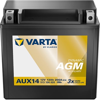 VARTA Dynamic AUX 12V 13Ah 200 A – Küçük Araç ve Motosiklet AGM Akü