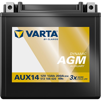 VARTA Dynamic AUX 12V 13Ah 200 A – Küçük Araç ve Motosiklet AGM Akü