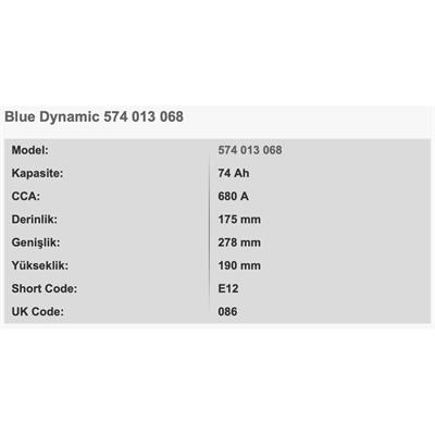 VARTA E12 BLUE DYNAMIC 12V 74AH AKU