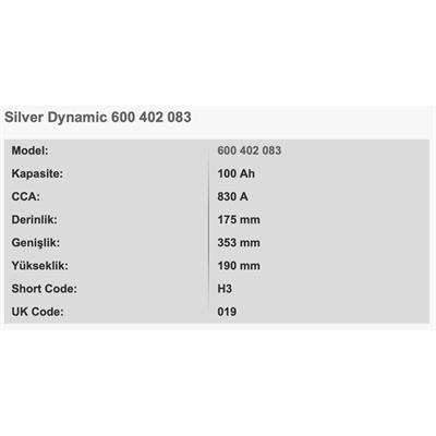 VARTA H3 SILVER DYNAMIC 12V 100AH AKU