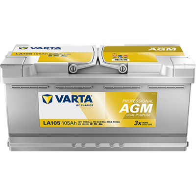 VARTA Professional AGM 12V 105Ah 950A – LA105 (840105095) | Marin ve Karavan Aküsü