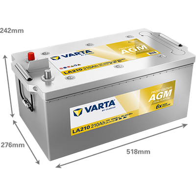 VARTA Professional AGM 12V 210Ah 1200A – LA210 (840210120) | Marin ve Karavan Aküsü