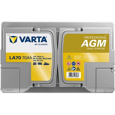 VARTA Professional AGM 12V 70Ah 760A – LA70 (840070076) | Marin ve Karavan Aküsü