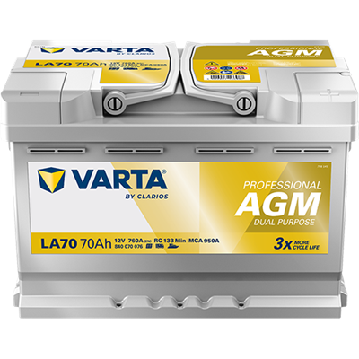 VARTA Professional AGM 12V 70Ah 760A – LA70 (840070076) | Marin ve Karavan Aküsü