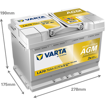 VARTA Professional AGM 12V 70Ah 760A – LA70 (840070076) | Marin ve Karavan Aküsü