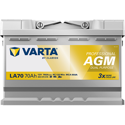 VARTA Professional AGM 12V 70Ah 760A – LA70 (840070076) | Marin ve Karavan Aküsü
