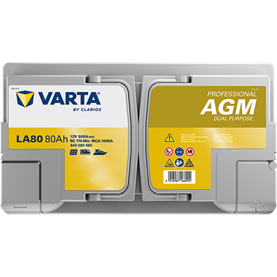 VARTA Professional AGM 12V 80Ah 800A – LA80 (840080080) | Marin ve Karavan Aküsü