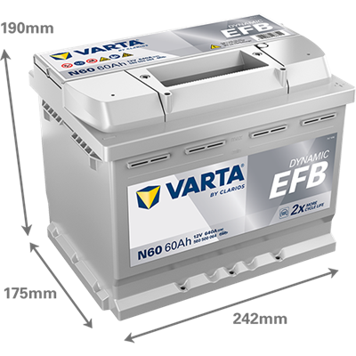 VARTA ProMotive EFB 12 V 60 Ah 640 A CCA Start-Stop Akü