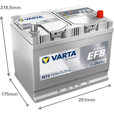 VARTA N72 ProMotive EFB 12 V 72 Ah 760 CCA Start-Stop Akü