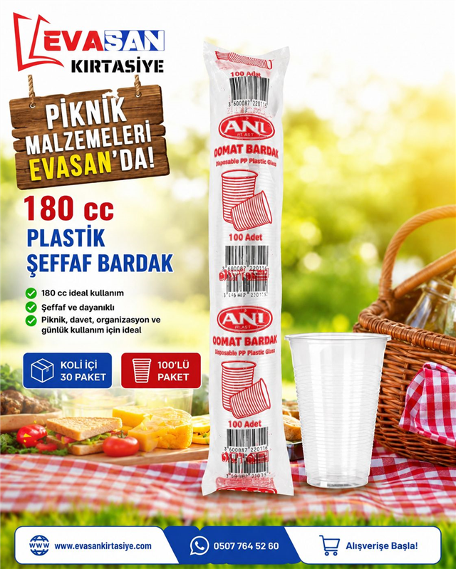 118 CC PLASTİK ŞEFFAF BARDAK 