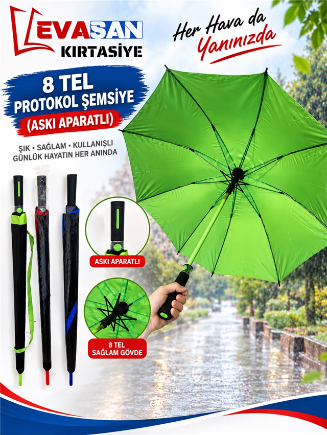 8 TEL PROTOKOL ŞEMSİYE (ASKI APARATLI)
