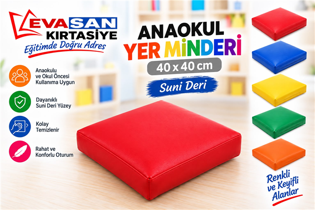ANAOKUL YER MİNDERİ 40X40 cm SUNİ DERİ
