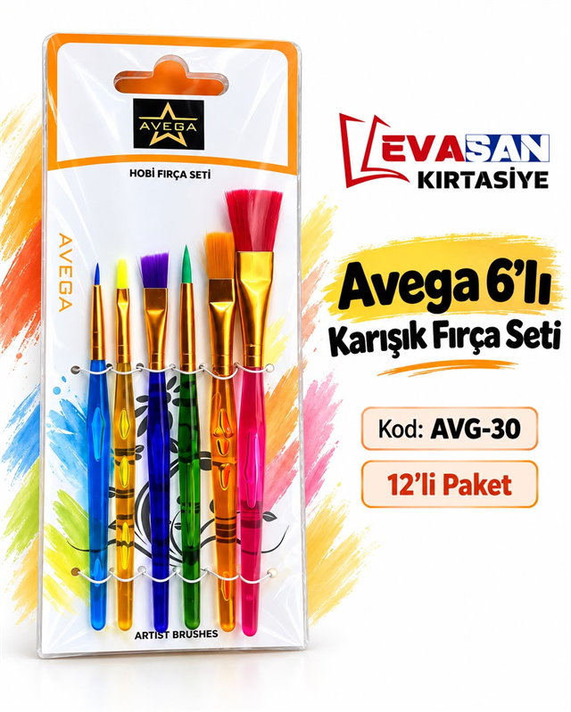AVEGA 6 LI FIRÇA SETİ AVG-30 PAKET:12 Lİ