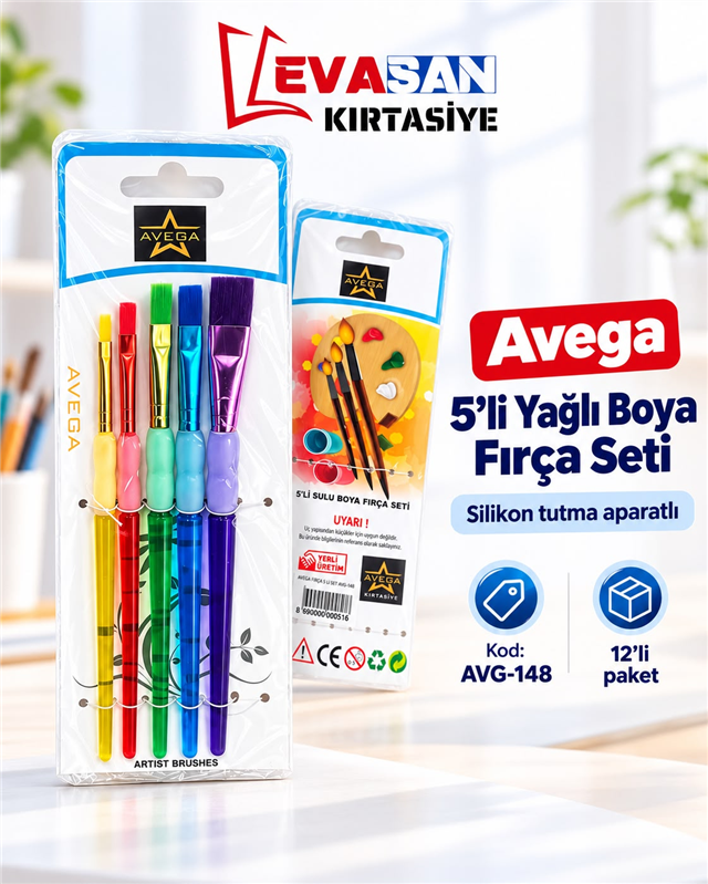 AVG-148 YAĞLI BOYA FIRÇA SETİ (TUTMA APARATLI)