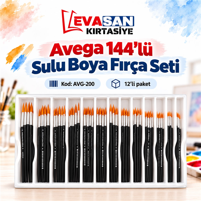 AVG-200  SULU BOYA FIRÇA SETİ 144 LÜ 