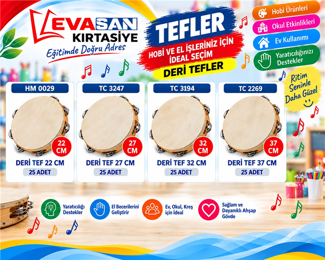 DERİ TEF 22 CM 