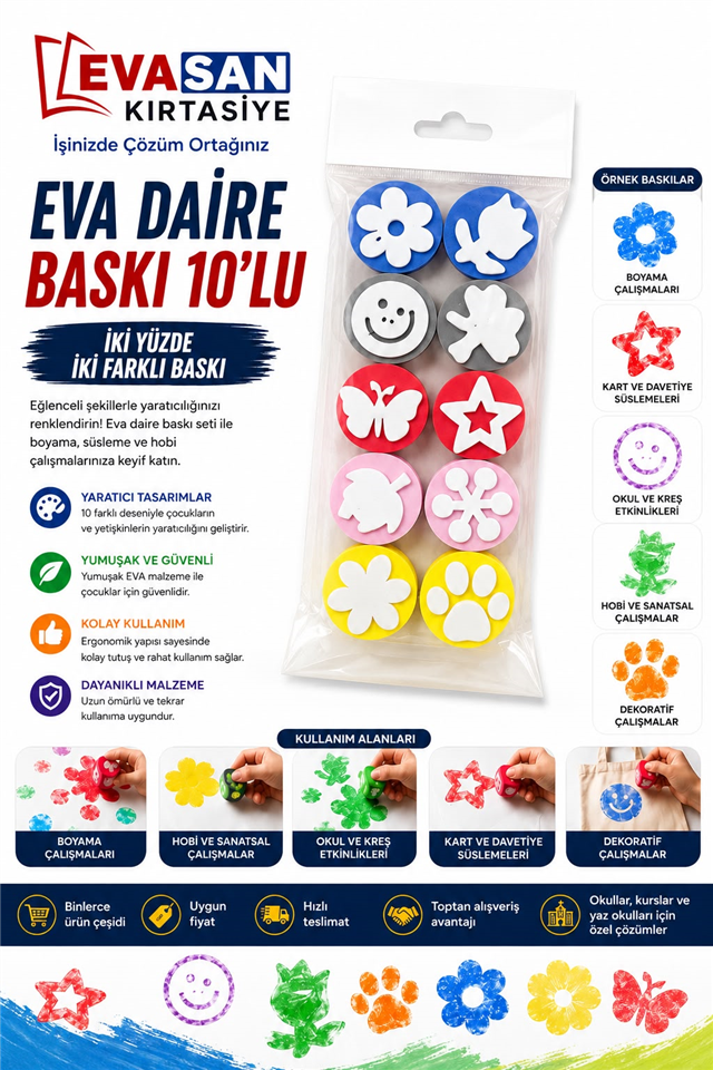 EVA DAİRE BASKI SETİ 10 LU