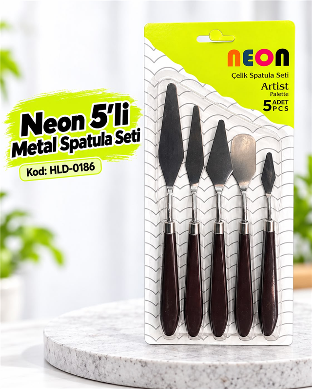 HKD 186 NEON ÇELİK SPATULA 5 Lİ