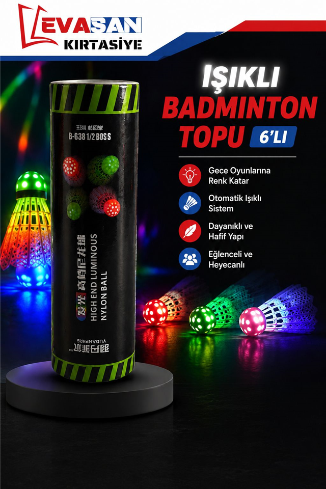 IŞIKLI BADMINTON TOPU 6 LI