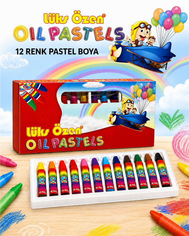 LÜKS ÖZEN EN71-1 PASTEL BOYA 12 Lİ 