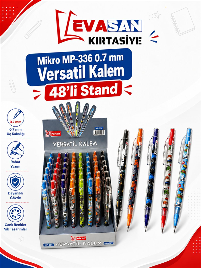 MİKRO MP-336 0,7 M VERSATİL KALEM 48 Lİ STAND 