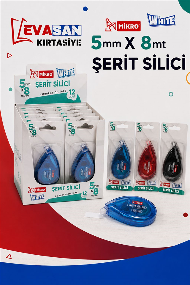MİKRO MS-6605 5MMX8MT ŞERİT SİLİCİ PK:12 Lİ 